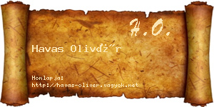 Havas Olivér névjegykártya